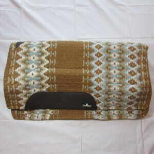 Classic Equine Sensorflex Felt Pad Blanket Top Saddle Pad 34"x38" Tan/Light Blue